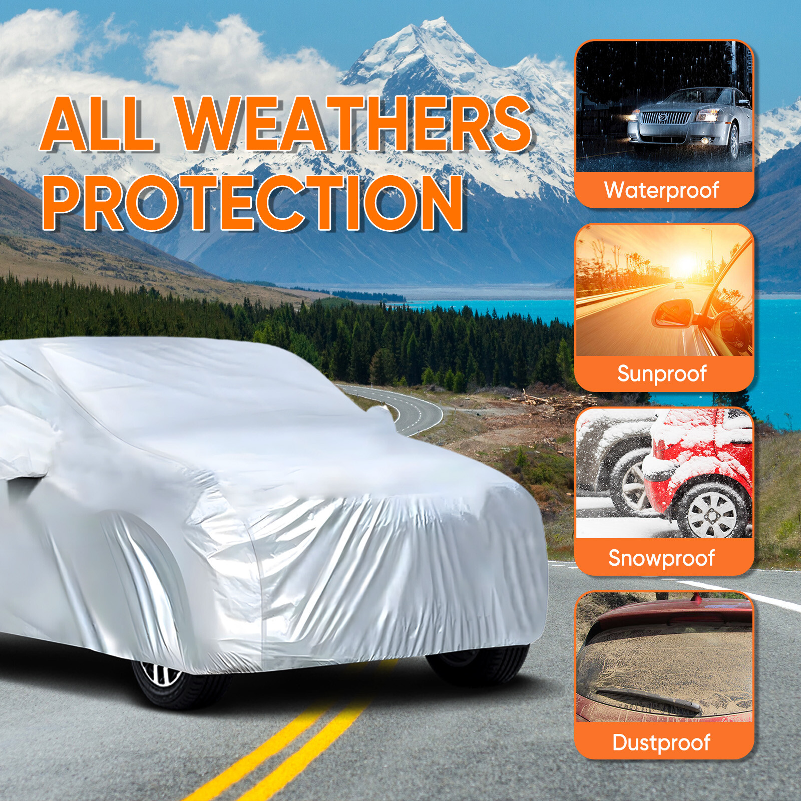 Waterproof Truck SUV Car Cover Outdoor Dust Rain UV Resistant Protect for Honda