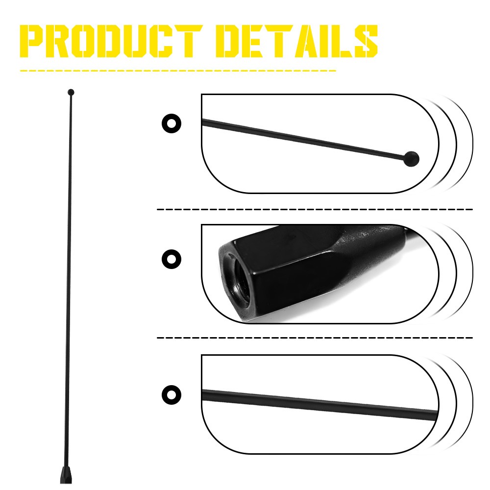 15″ Car Universal Stainless Black Antenna Mast AM FM Car Radio Antenna Mast