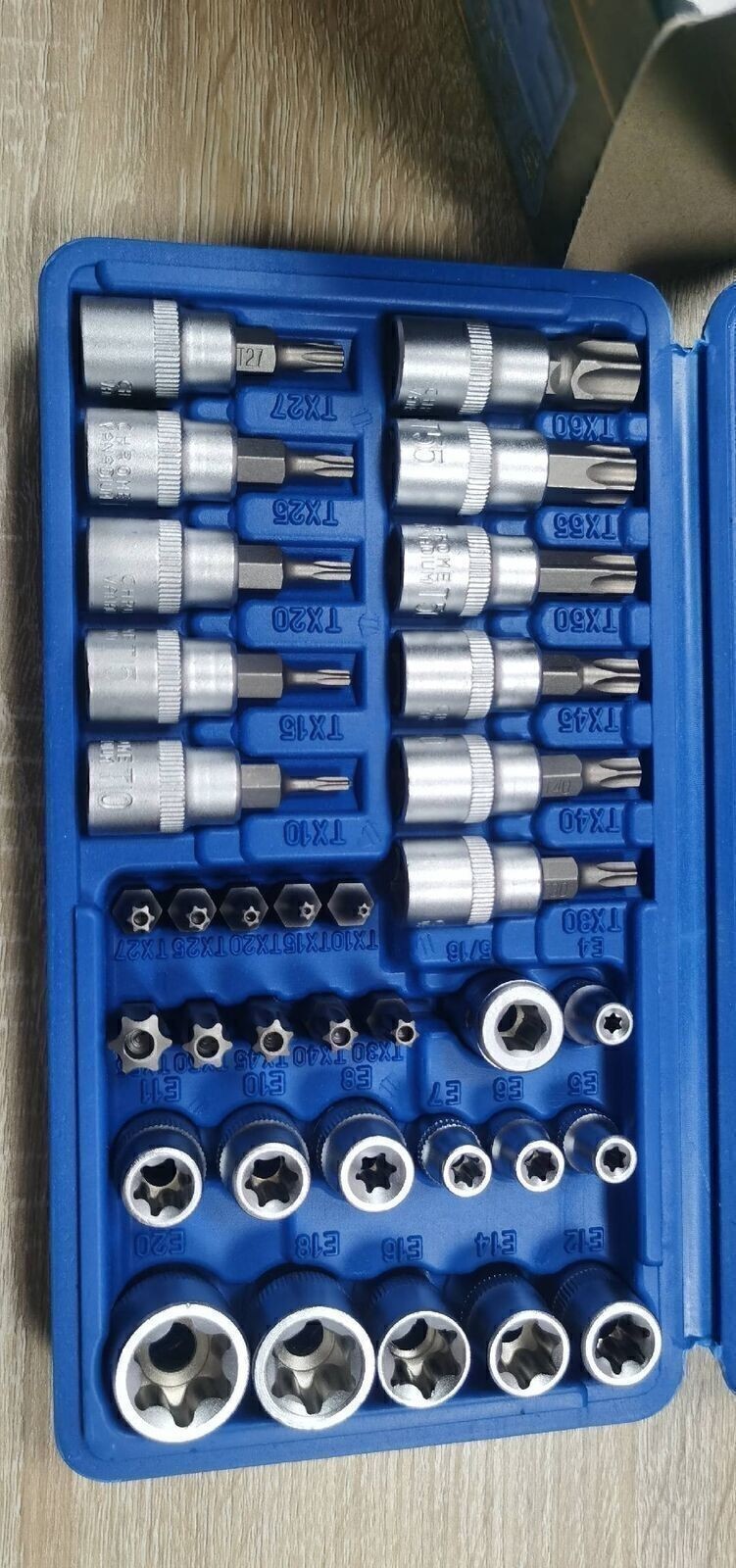 Drive Male Female Torx Star Bit Socket E-Socket Set Handheld Tool 34Pcs For Car