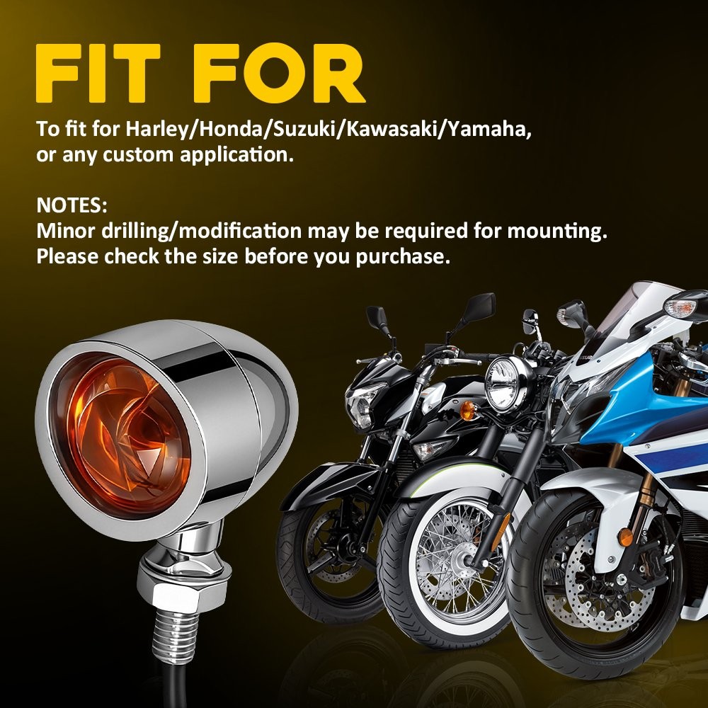 Motorcycle Halogen Turn Signal Blinker Light Indicator Amber 10mm Universal2-20X