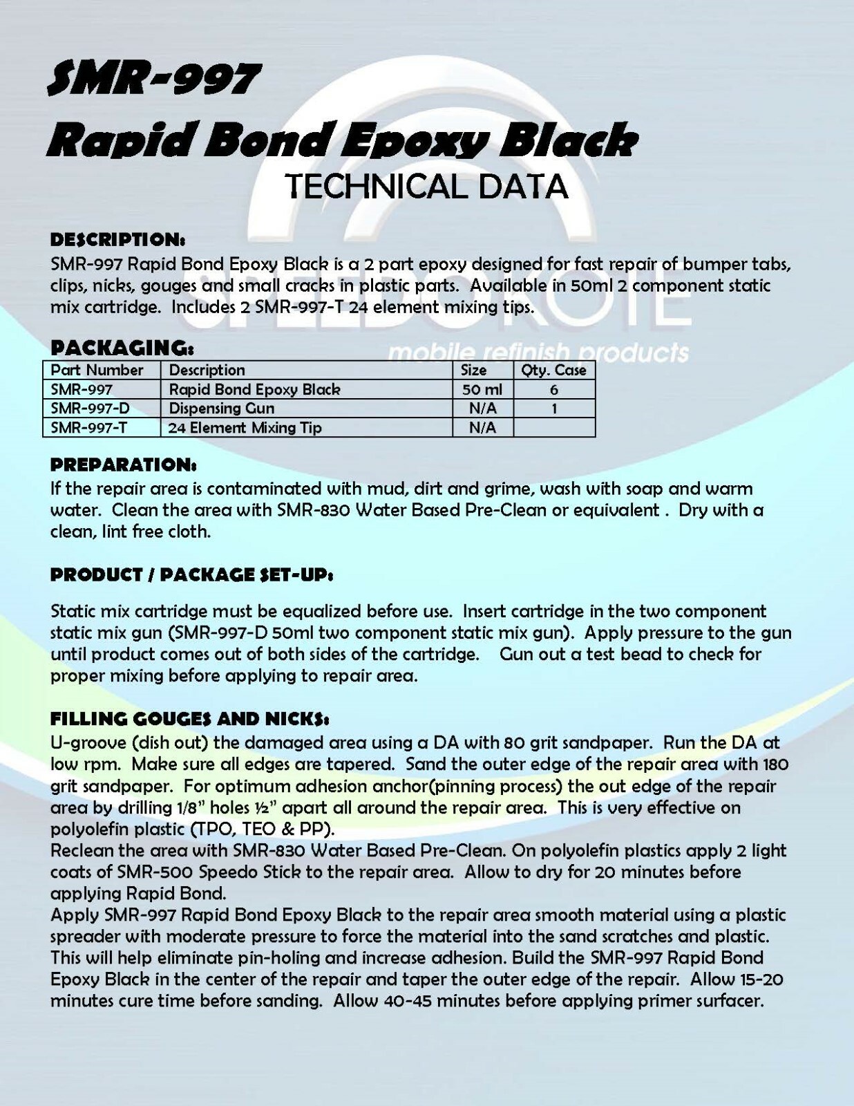 Rapid Bond Black Epoxy Powerful Adhesion, sets in 40-60 seconds, 1.7 oz. SMR-997
