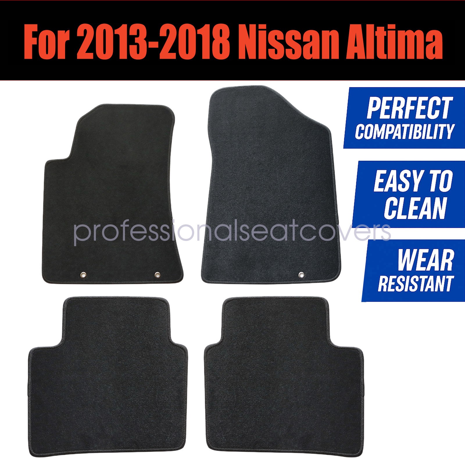 Floor Mats Carpet Velour Fits 2013 2014 2015 2016 2017 2018 Nissan Altima 5Pcs
