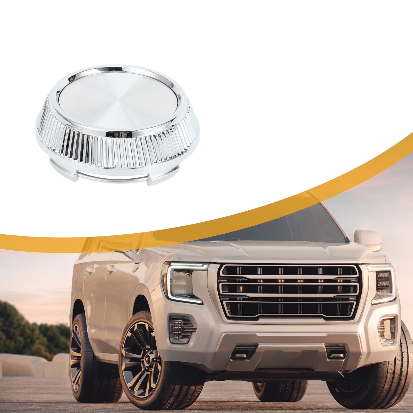 Wheel Center Caps OD: 64mm/2.52″ Silver Tone 1 Pc with Silver Tone Sticker