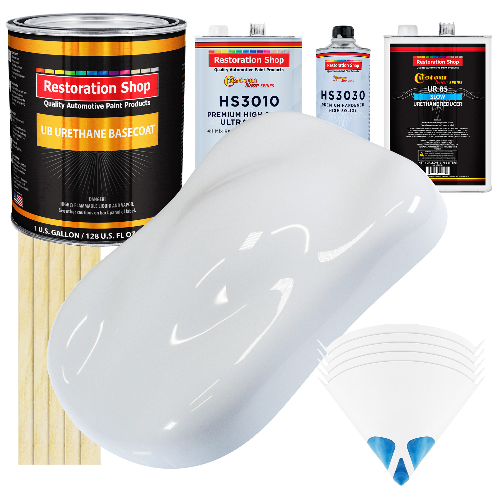 Winter White Gallon Premium URETHANE BASECOAT CLEARCOAT Car Auto Paint SLOW Kit