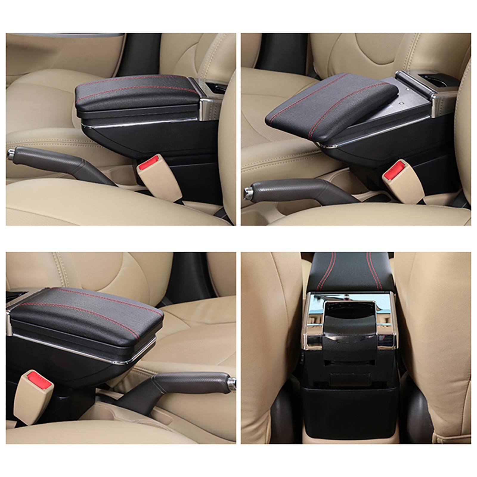 Car Central Console Armrest Box PU Leather For Honda Fit / Jazz 2009-2013 (GE)