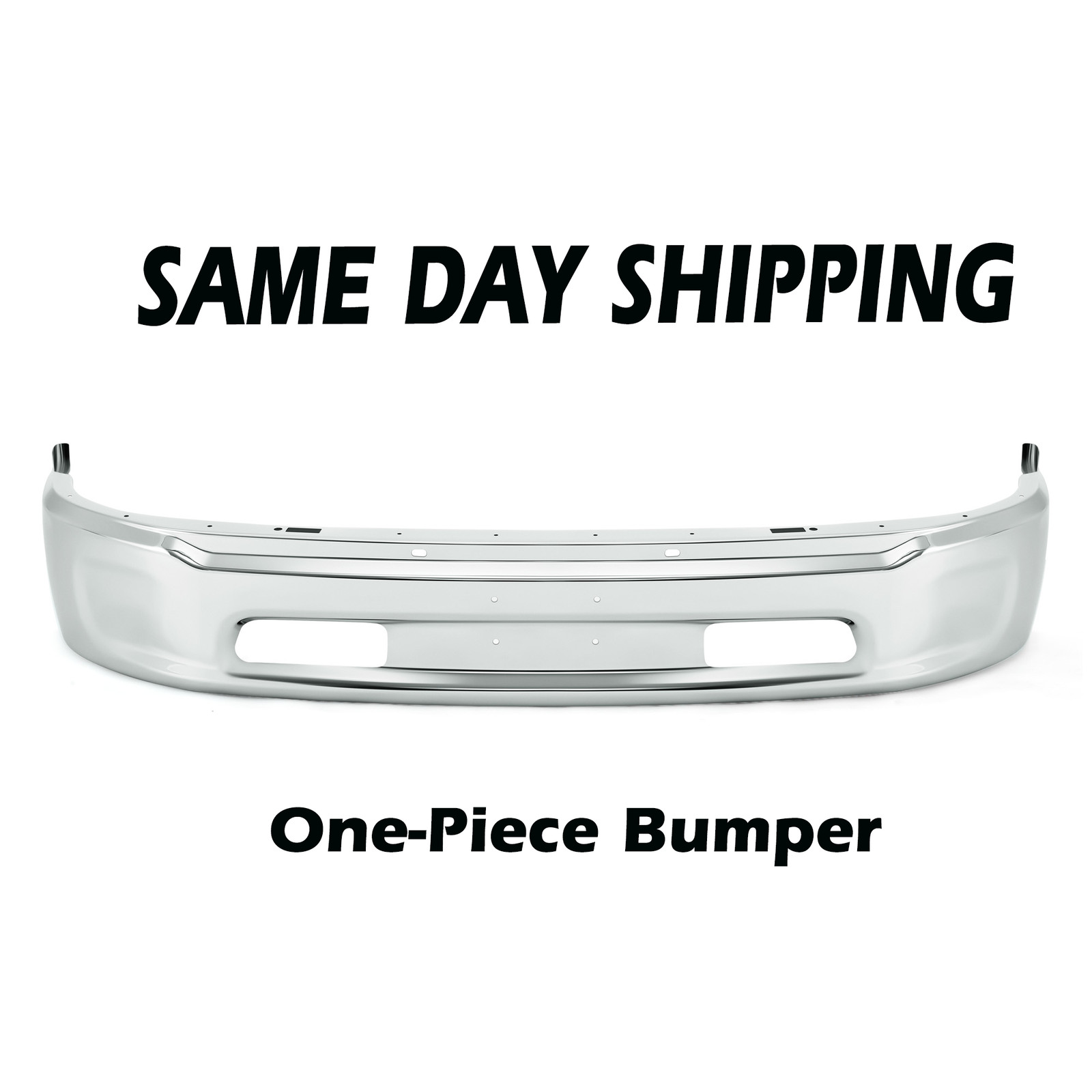 Chrome Front Bumper Face Bar W/o Fog Light Holes For Ram 1500 2013-2024
