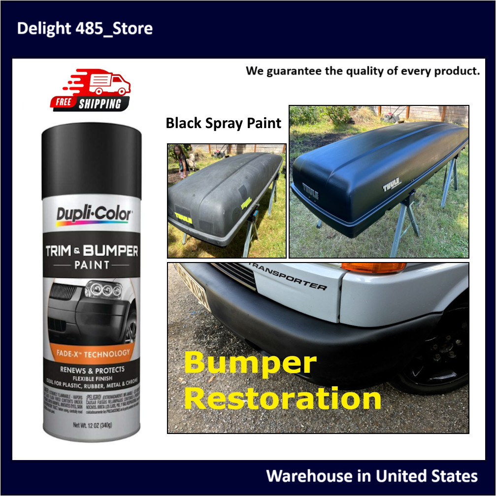 Bumper Restoration Black Spray Paint Trim Plastic Rubber Metal Chrome Coating
