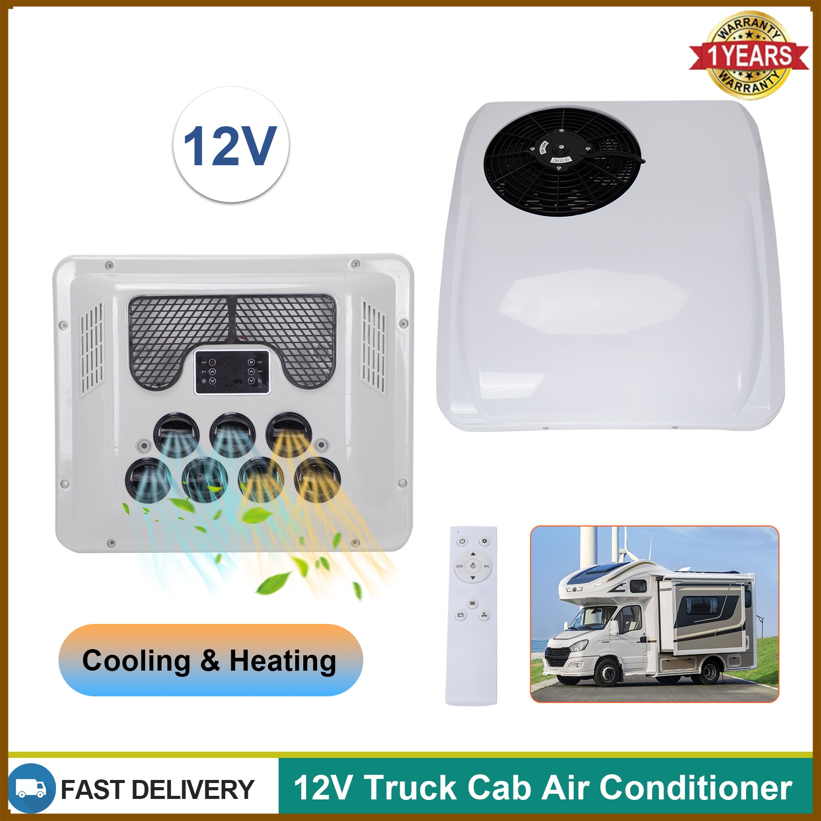 12V 10000BTU Heat & Cool Air Conditioner AC Unit For RV Boat Van Camper Truck