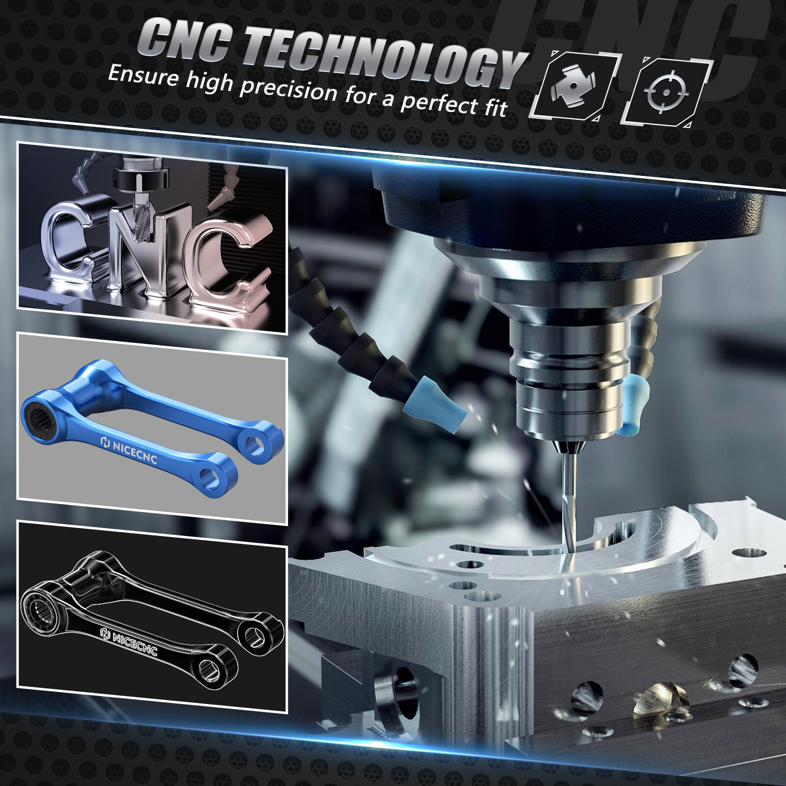 NICECNC 1.25″ Rear Suspension Lowering Link For Yamaha YZ WR 250F 450F 2016-2024