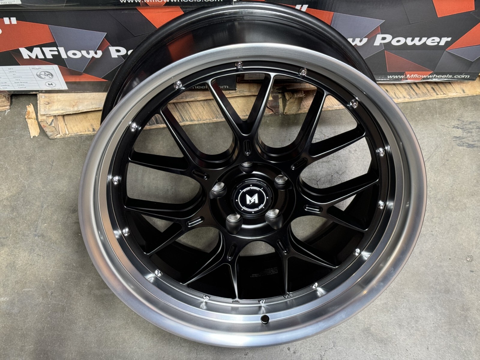 4 Pcs 19×9.5 +38 5×112 MFlow MFL2 Matte Black Wheels 19″ Rims Set 4