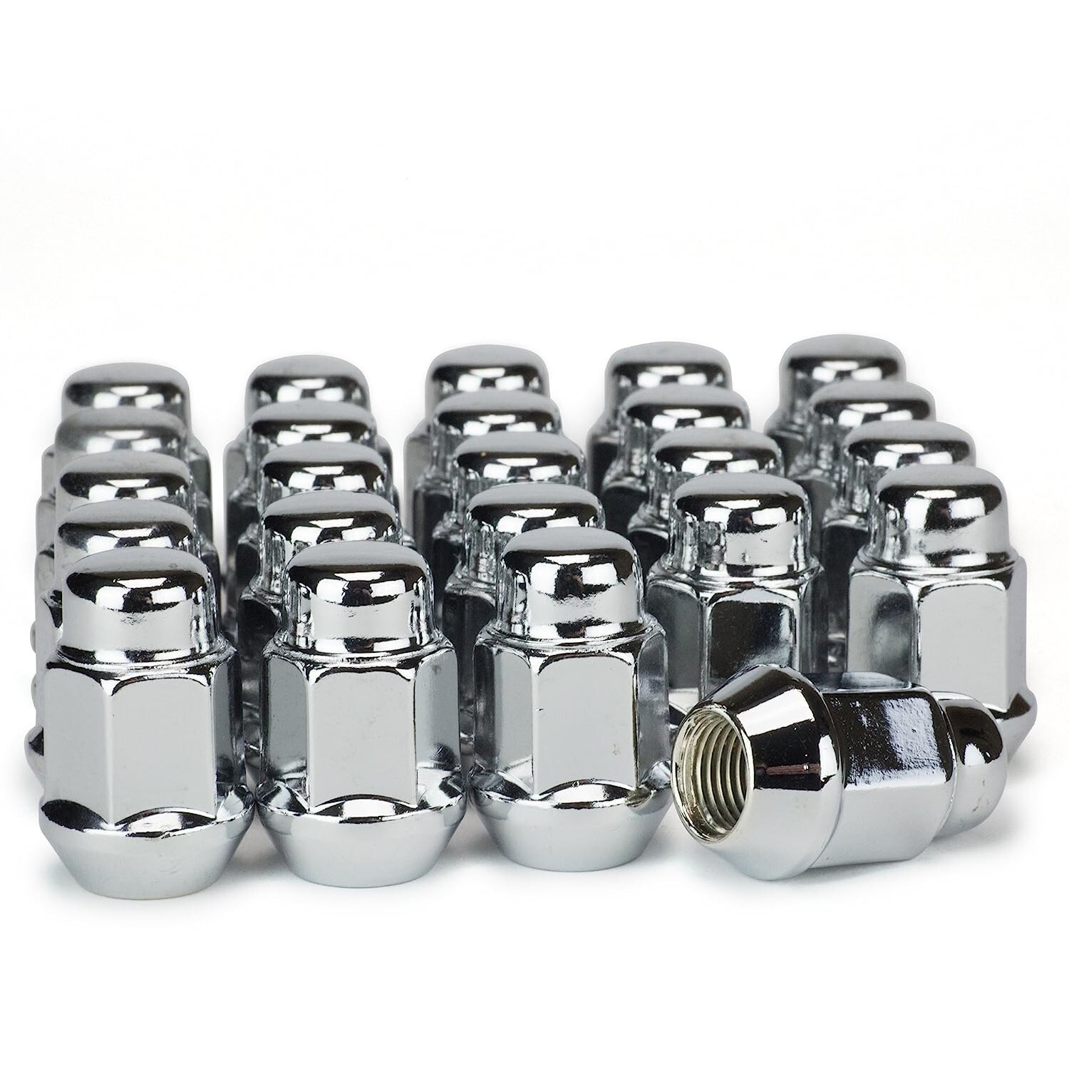 24pc 1/2” X 20 Chrome Bulge Acorn Lug Nuts Fits DODGE, FORD, GM,TRAILER