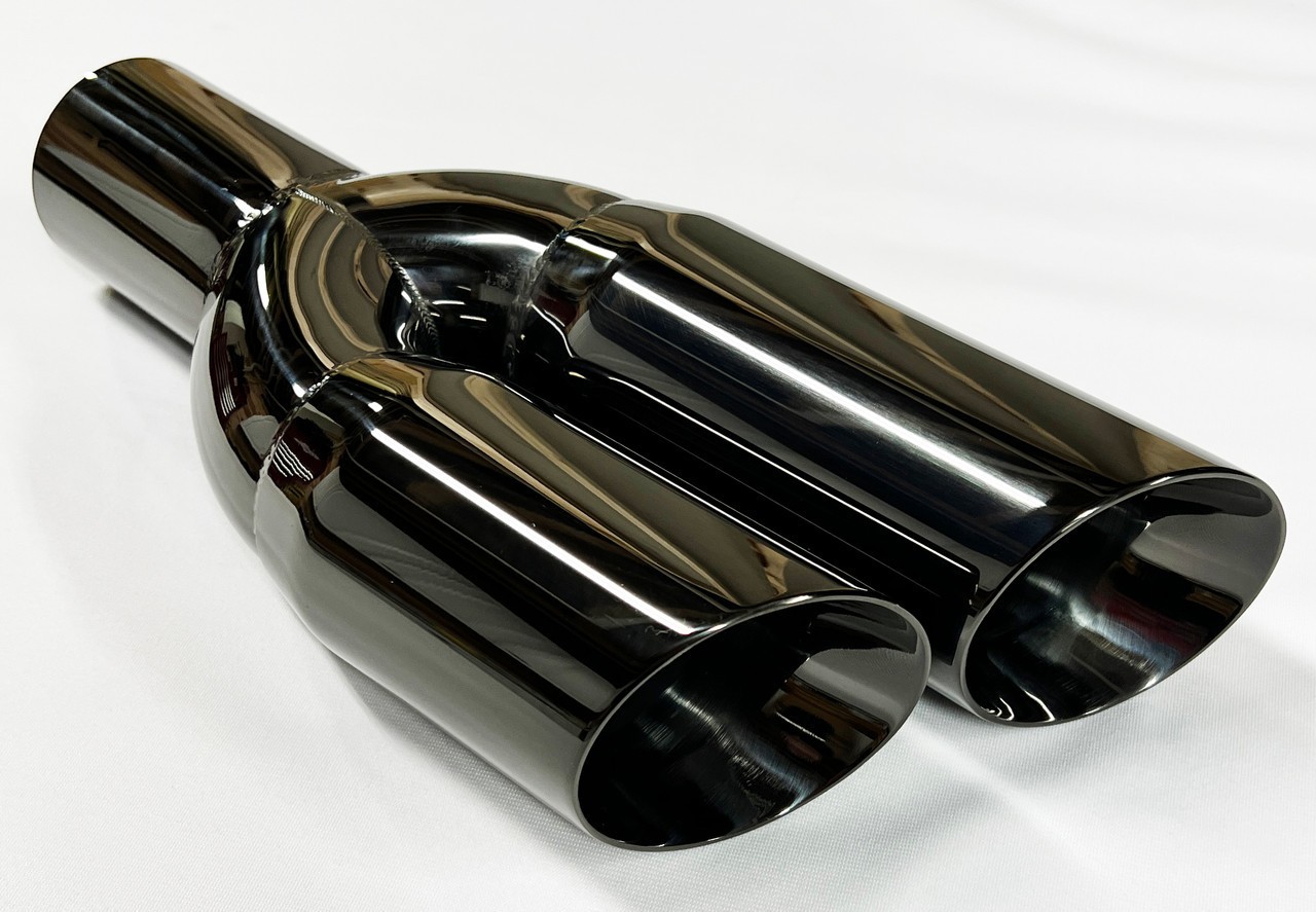 Exhaust Tip 2.25 Inlet 3.00 Outlet 13.00 long WDWDRS30013-225-BC-SS Dual Round S