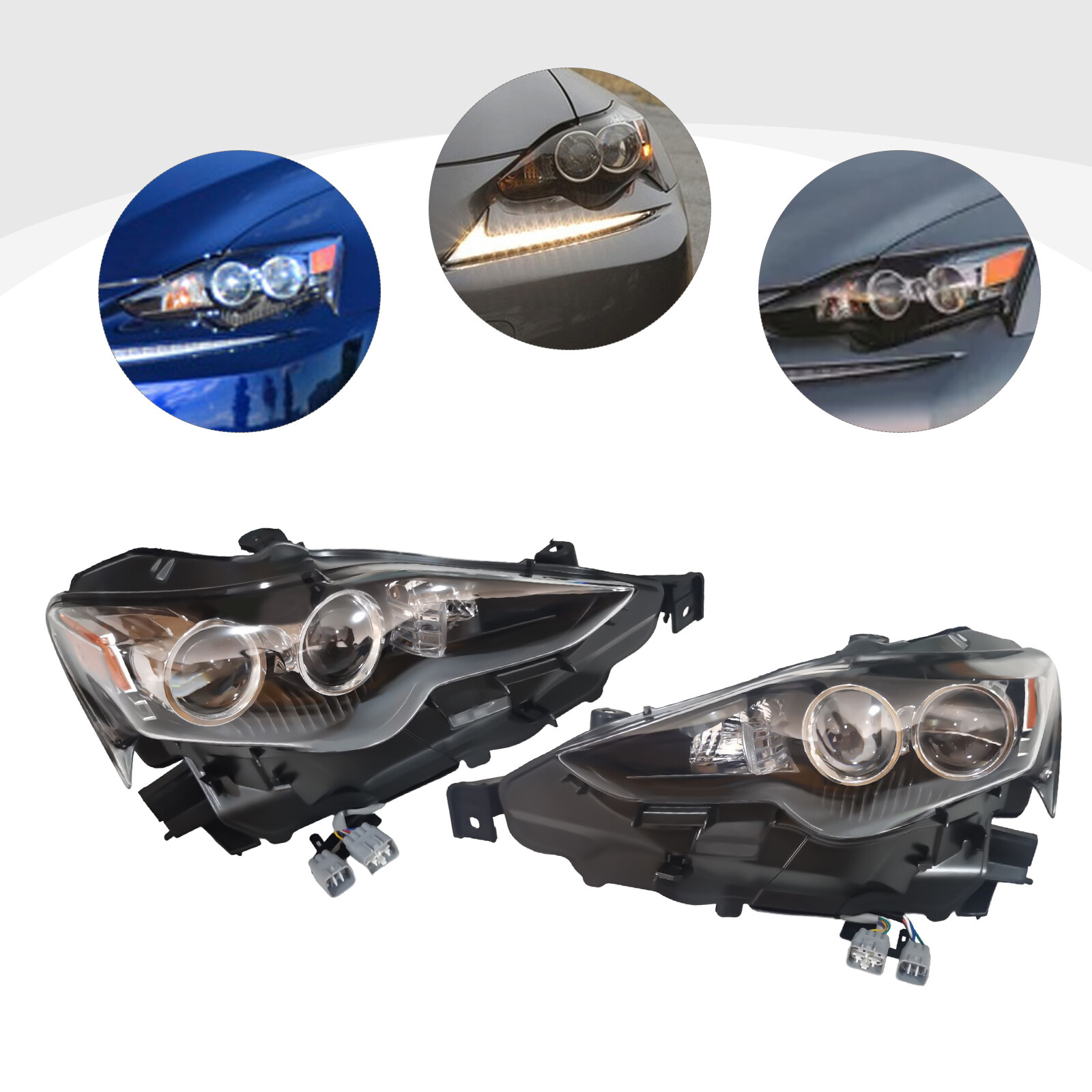 Pair Headlights Driver+passenger Side For Lexus Is250 Is350 2014-2016 Headlamps