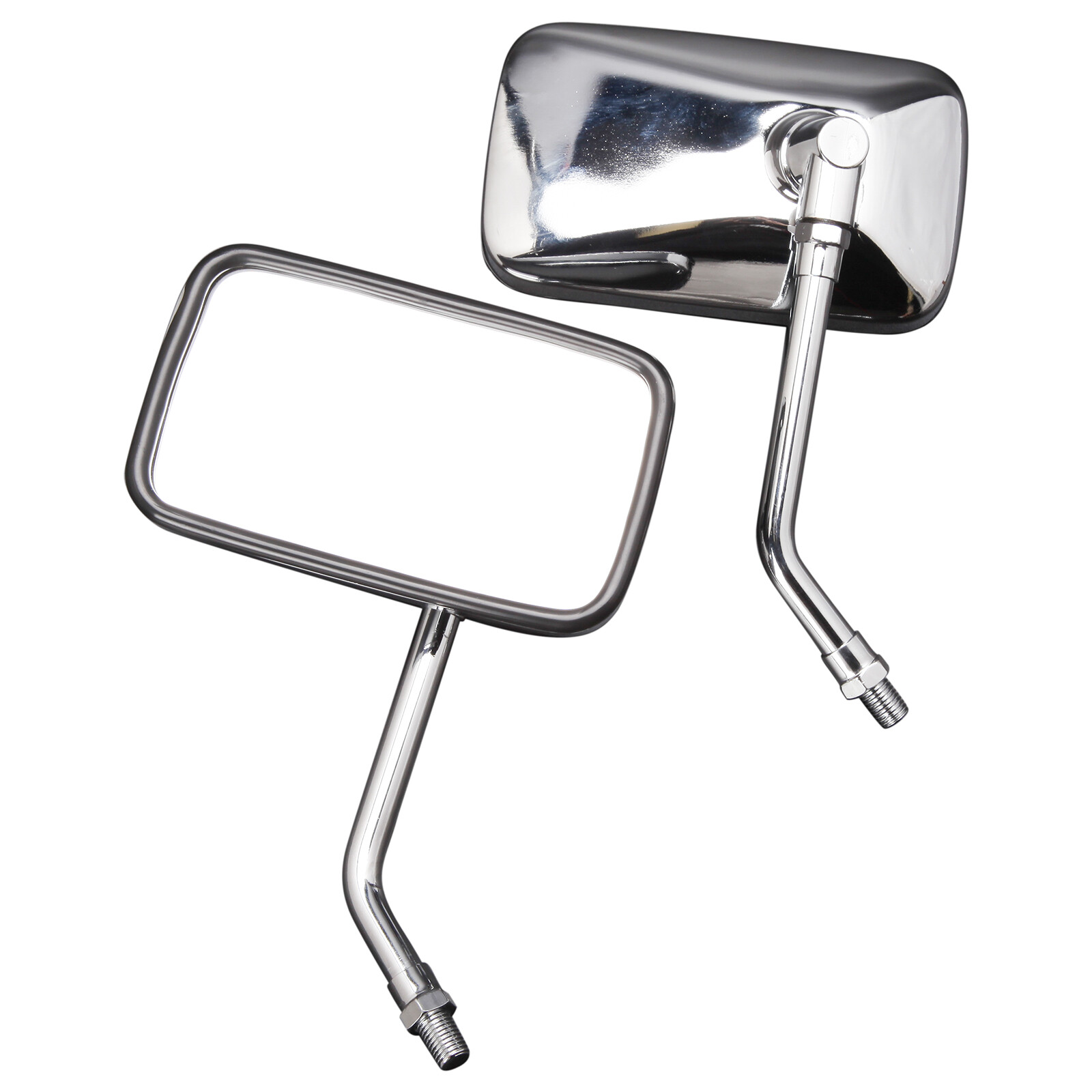 Rectangular 10mm Rear View Side Mirrors Chrome For Honda CB 750 Motorcycle