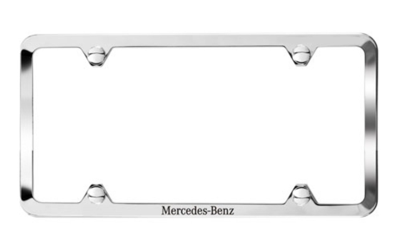 Mercedes-Benz Laser Etched Polished 304 Stainless Steel Slimline License Plate