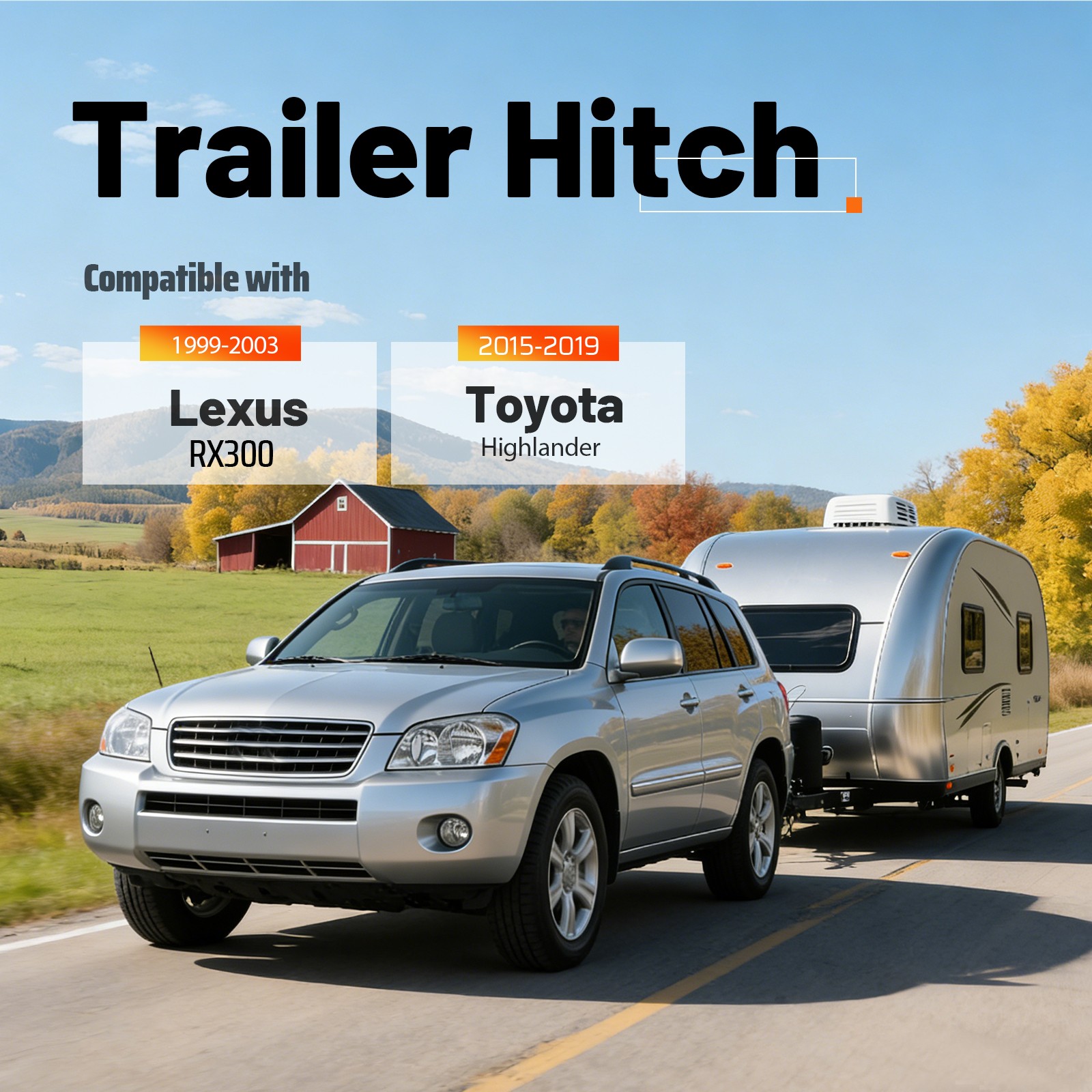 Class 3 Trailer Hitch 2″ Receiver For Lexus RX300 Toyota Highlander 1999-2003 01