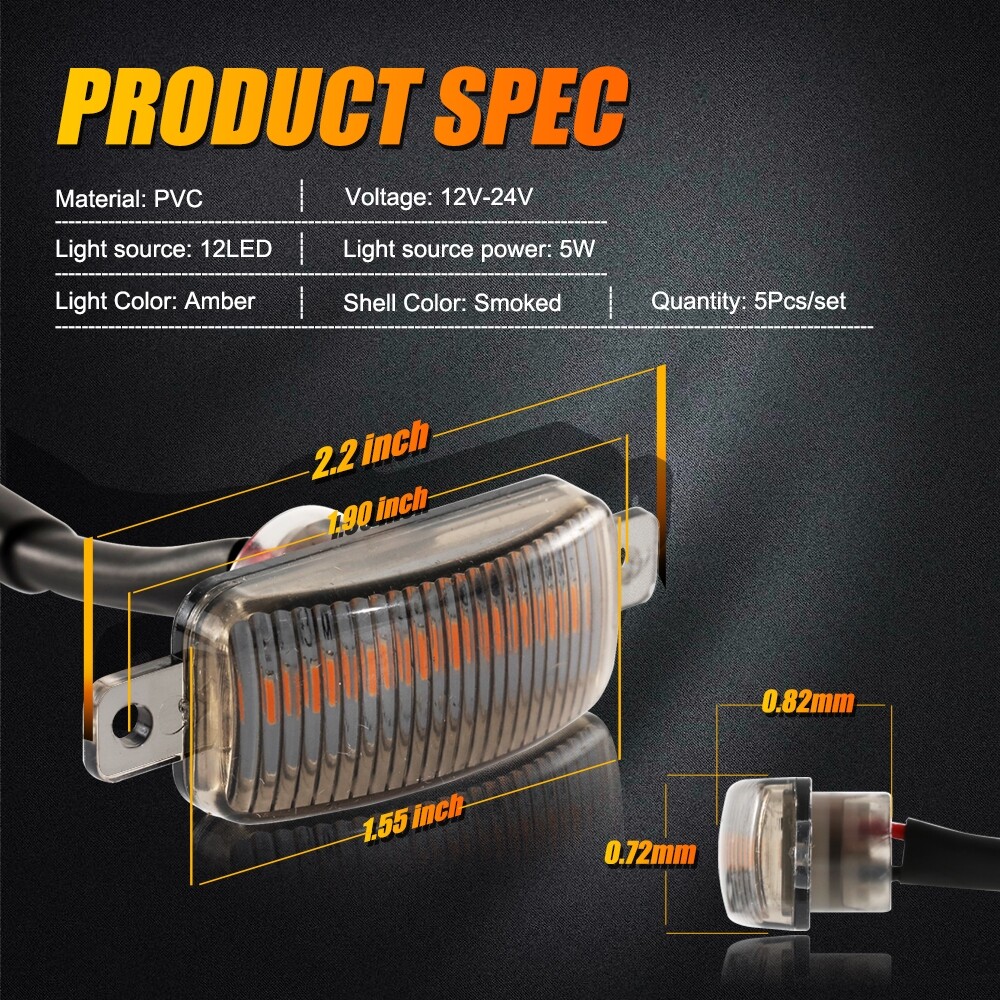 3pcs LED Amber Grille Lights Kit Universal For Ford Truck SUV SVT Raptor Style