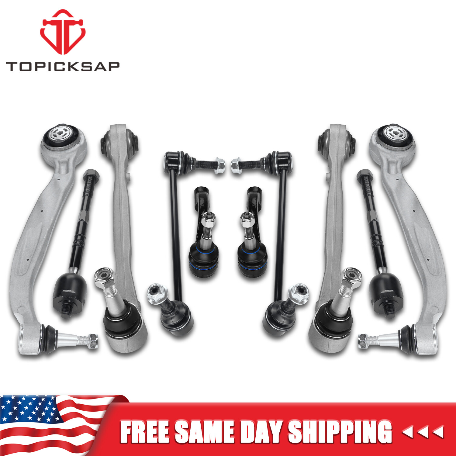 10Pcs Front Lower Forward Rearward Control Arms Sway Bars for 16-19 Chevy Camaro