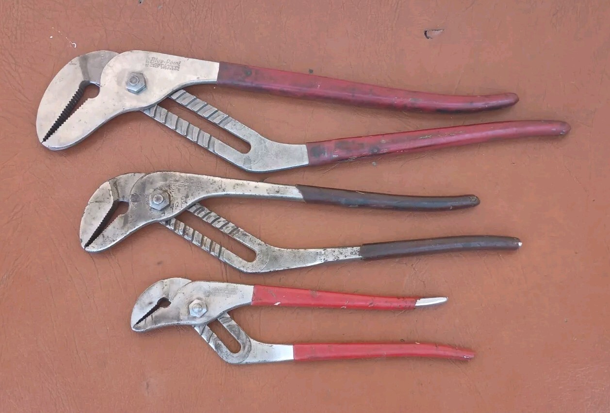 Blue point 3 piece tongue & groove pliers HL120P, HL116P & HL112P made in USA