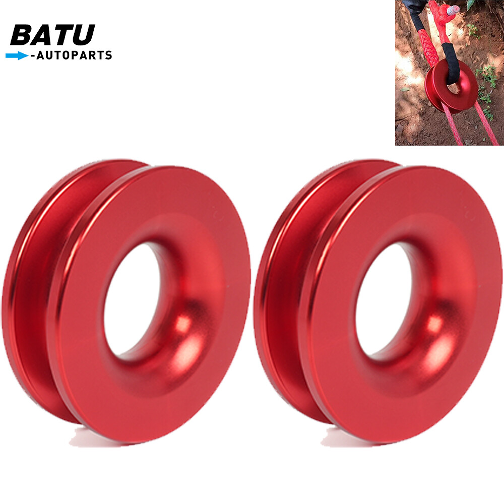 Red 2PCS Winch Snatch Recovery Ring 66000 lbs For Soft Shackle ATV UTV Rcovery