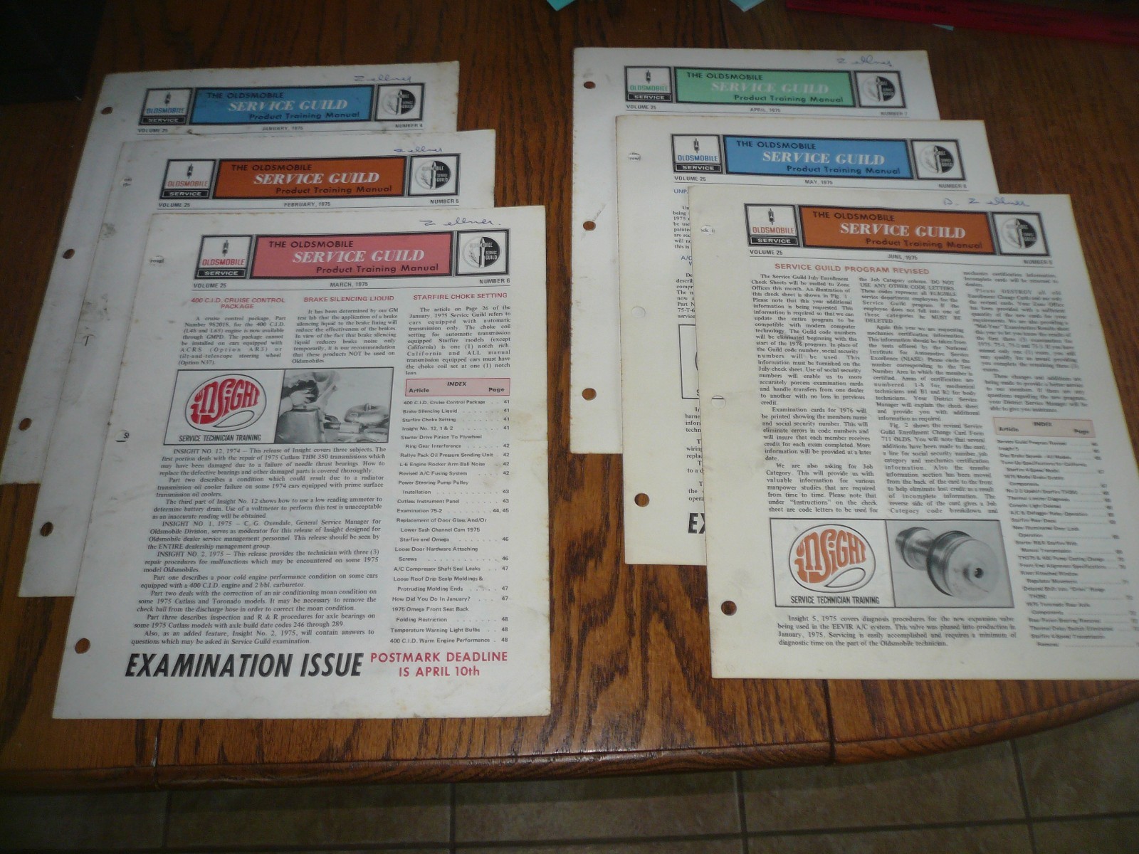 1975 Oldsmobile Service Guild Product Training Manual 6 Months – Jan – June