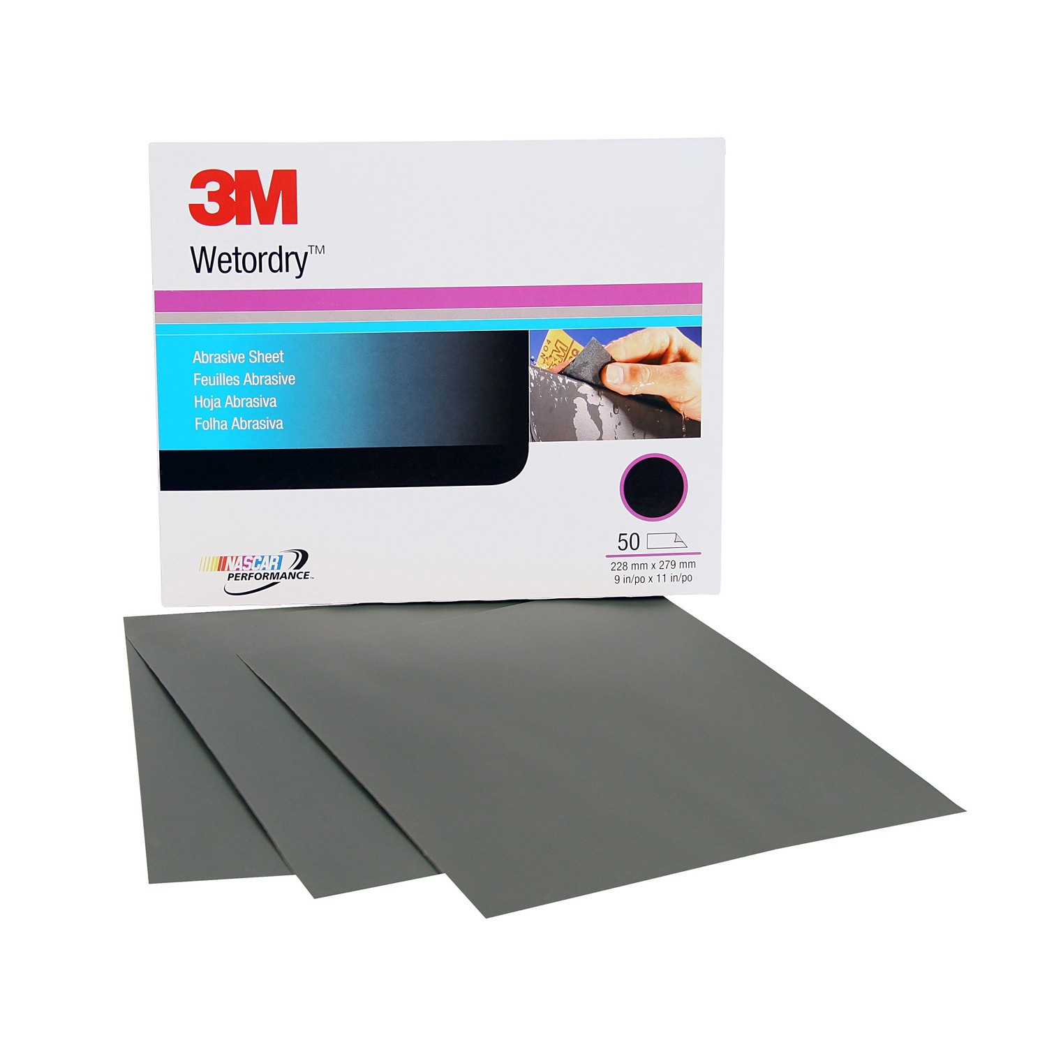 3M 02038 Wetordry Abrasive Sheet P400 Grit 9 in x 11 in (50 sheets)