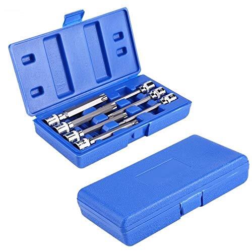 7 PCS Extra Long Torx Star Bit Socket Set, T25-T60 CR-V “3/8” Drive 110mm, Torx