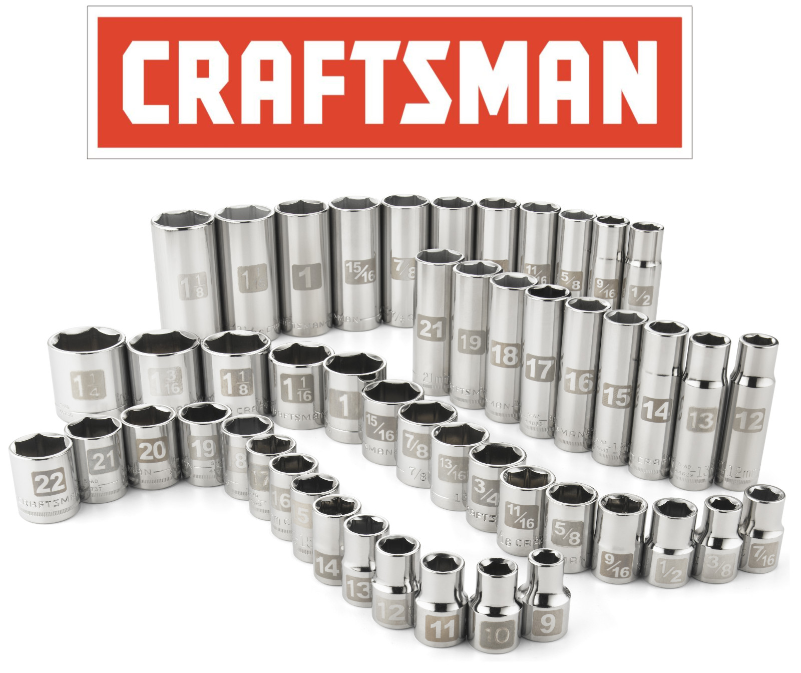 Craftsman Easy Read Socket 1/4″ Drive Shallow or Deep Metric or Inch Choose Size