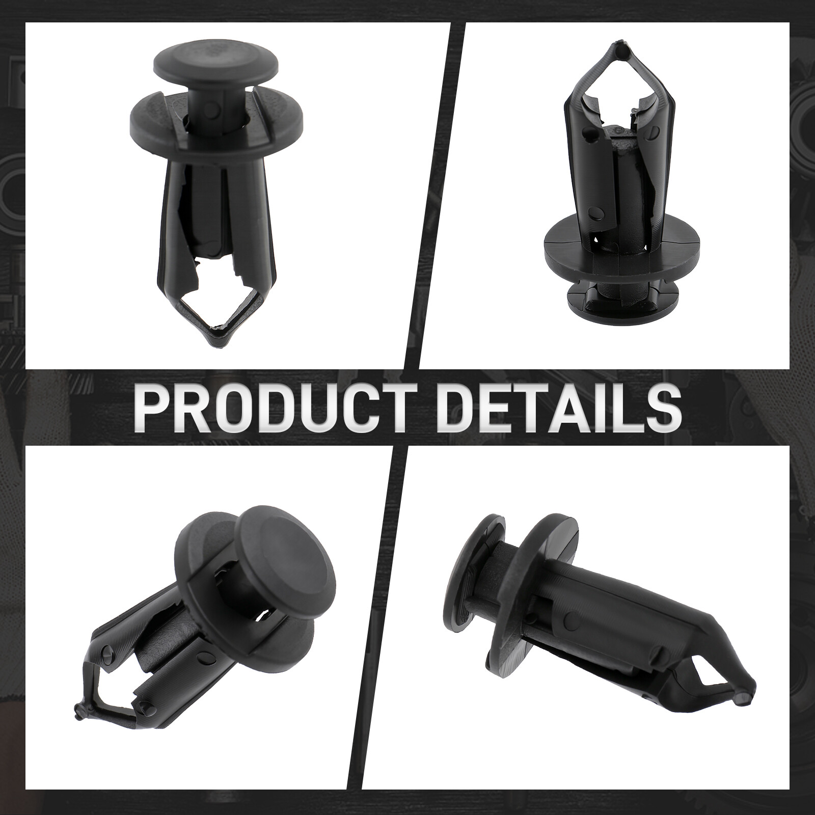 120x ATV 8MM Hole Plastic Rivets Retainer Fender Bumper Push Pin Fastener Clips