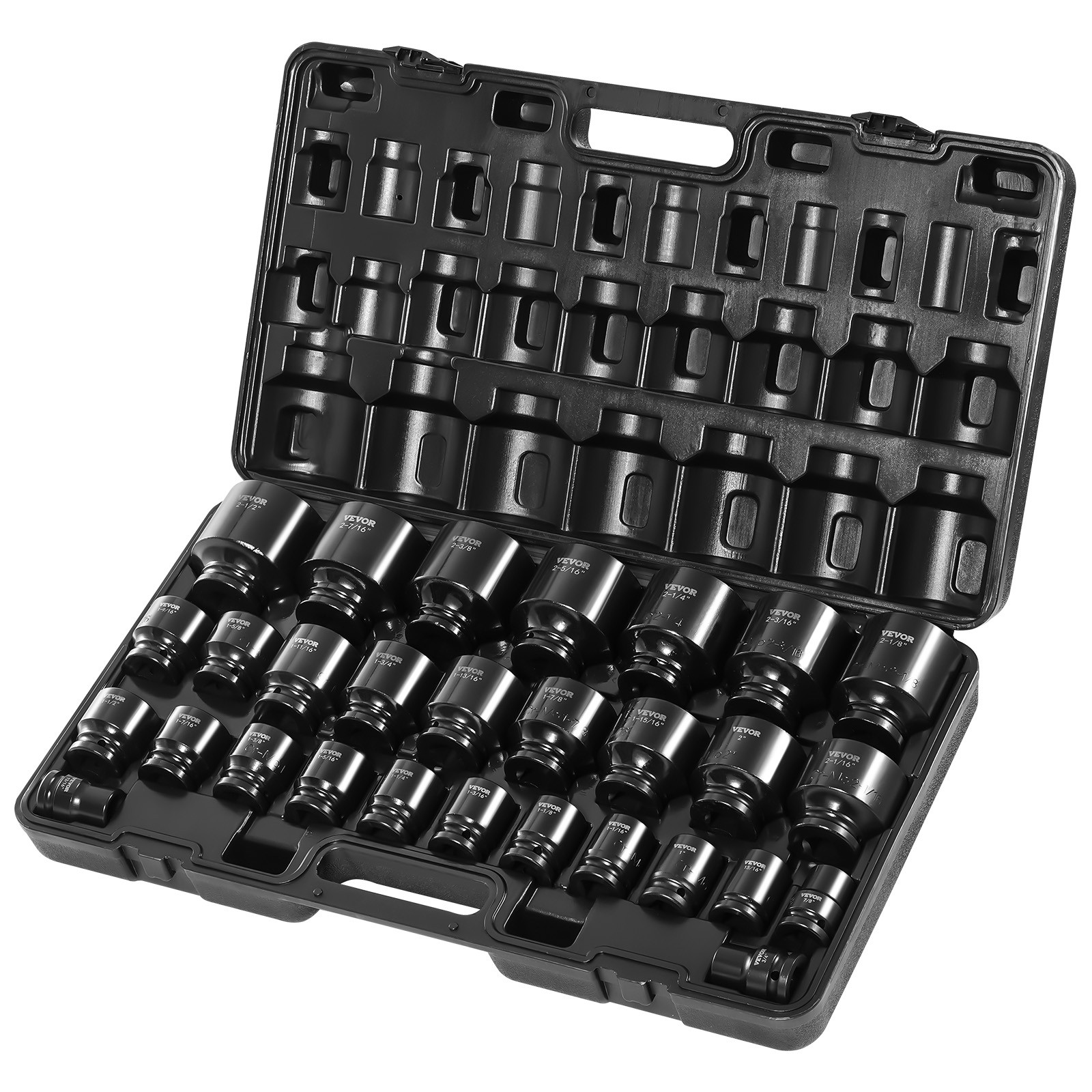 VEVOR Impact Sockets Set 3/4 Inch Drive 29 PCS 3/4 inch – 2-1/2 inch 6-Point Set