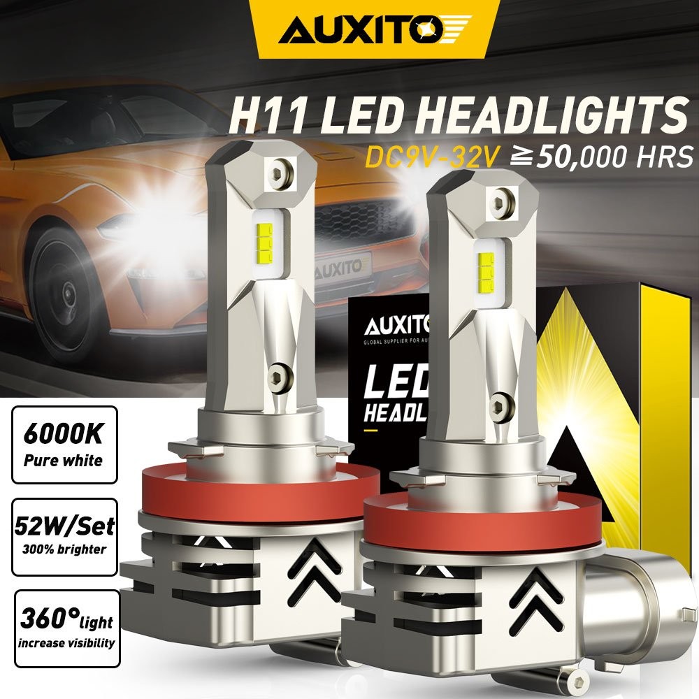 AUXITO H11 LED Headlight Kit Low Beam Bulb Super Bright 6000K 60Days Free Return
