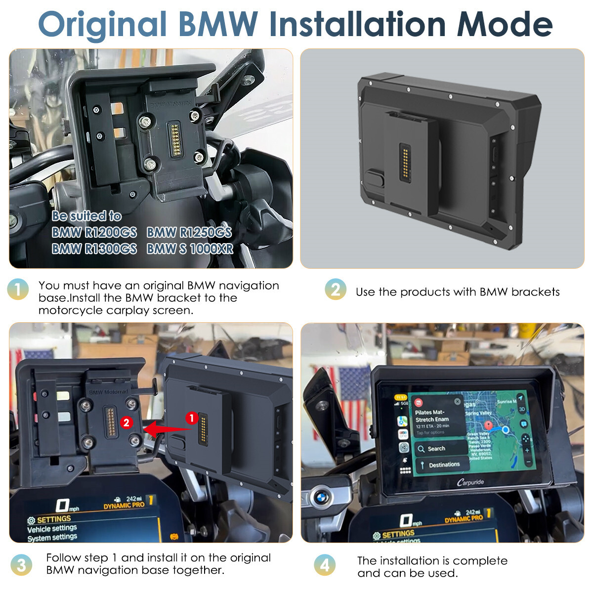 Carpuride W702BS Carplay Android Auto BMW Moto Stereo OEMTransmission Controller