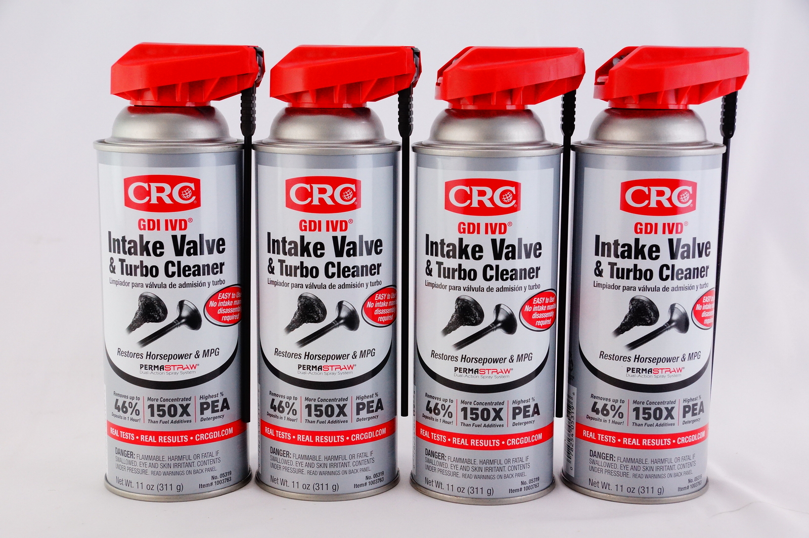 4 Pack CRC 05319 GDI IVD Intake Valve and Turbo Cleaner 11oz Can
