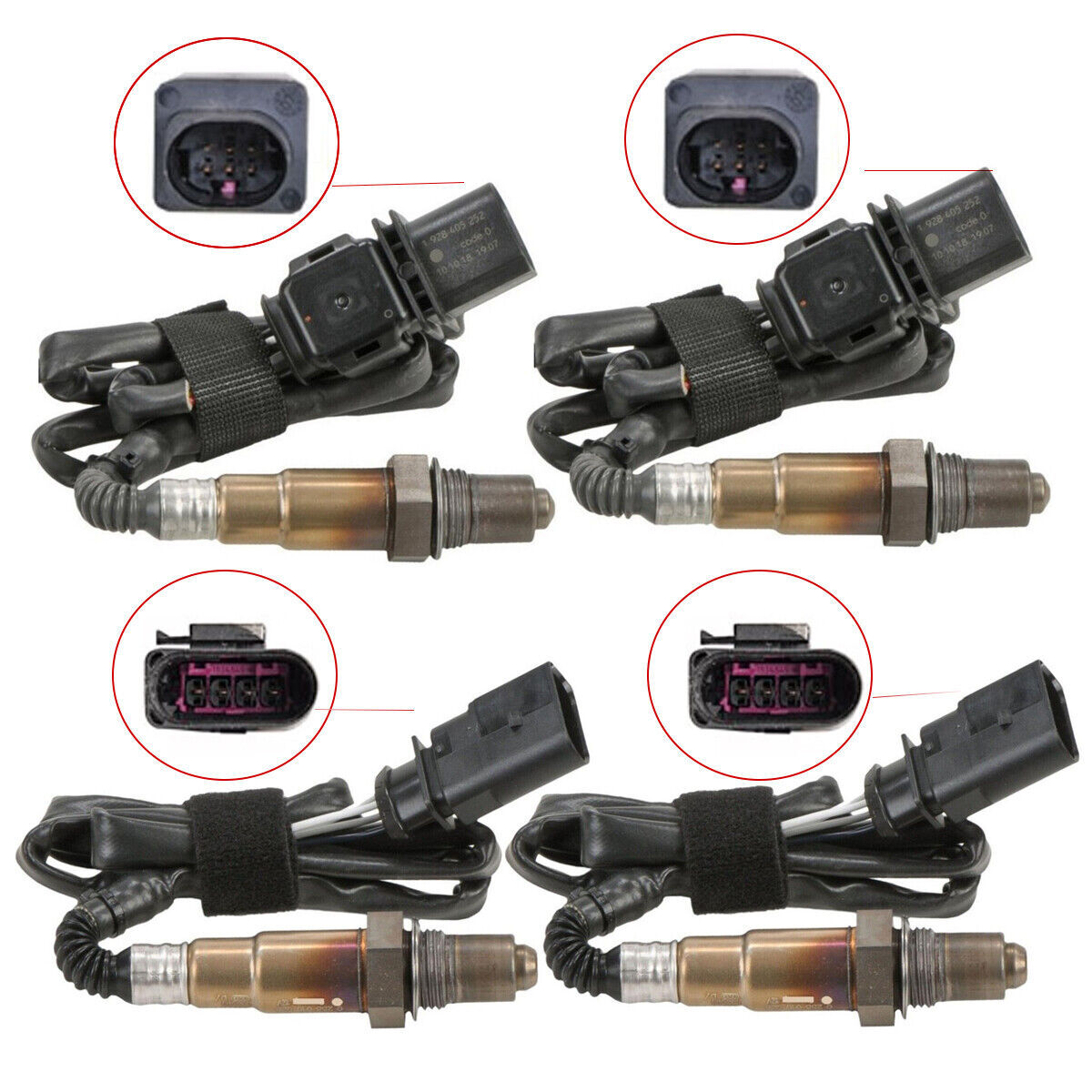 4pcs Upstream+Downstream Oxygen O2 Sensor For Porsche Cayenne 3.6L V6 2008-2010