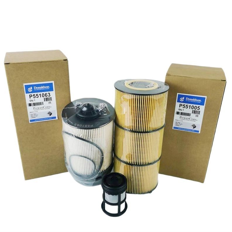 2PCS Oil Filter Kit & Fuel Filter Kit for Freightliner DD13 P551063,P551005