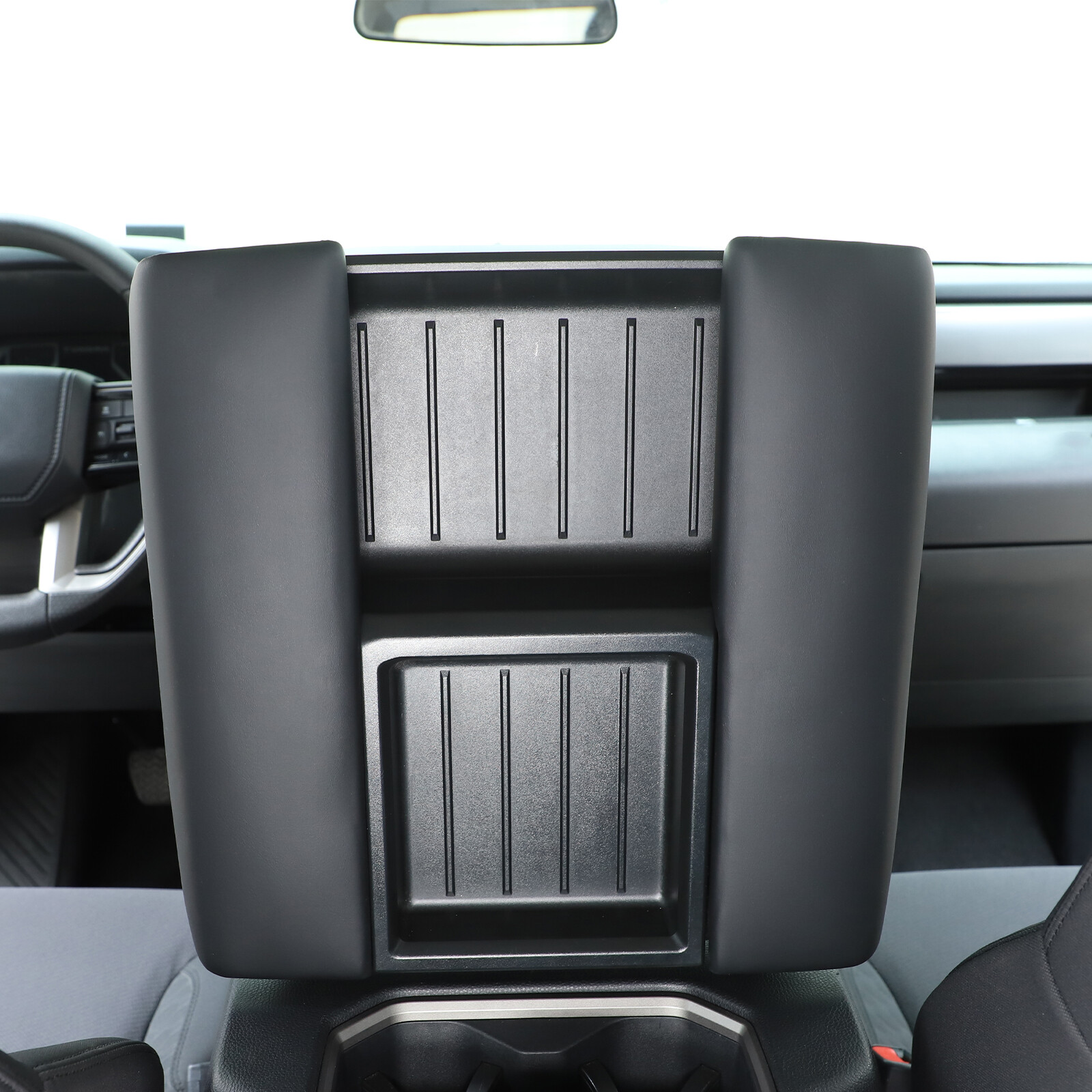 ABS PU Leather Console Lid Armrest Guard Cover Fits Toyota Tundra 22-26