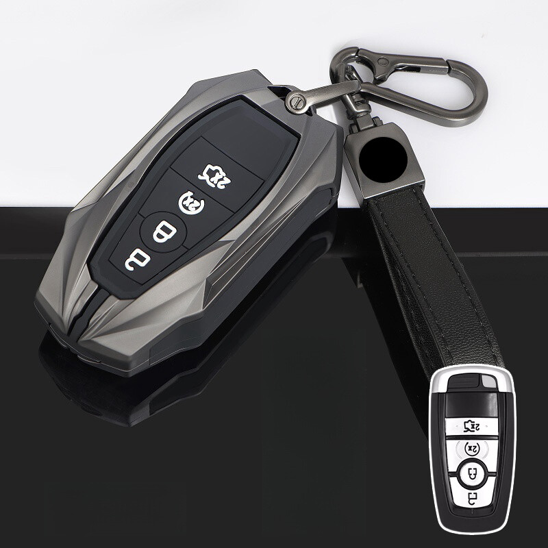 Zinc Alloy Silicone Car Key Fob Case Cover For Ford Bronco Ecosport Edge Escape
