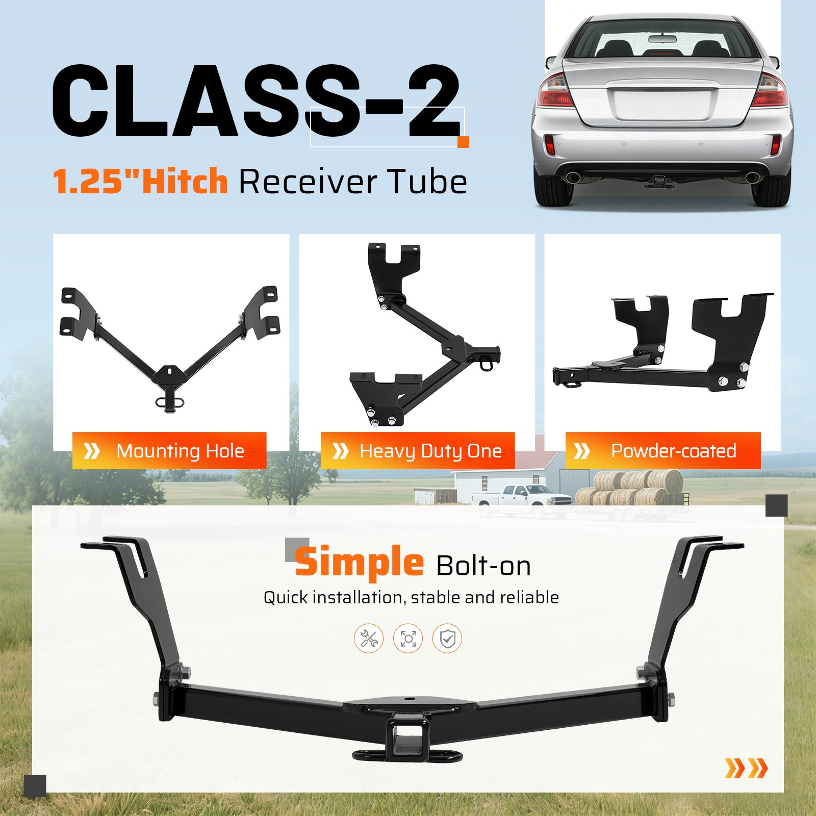 Class 2 Trailer Towing Hitch 1.25 Inch Receiver For Subaru Legacy/Outback 05-09