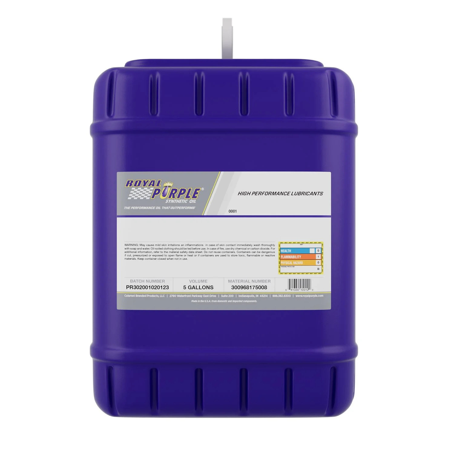 Royal Purple Synthetic Motor Oil 0W-20 API SN Licensed 5 Gallon