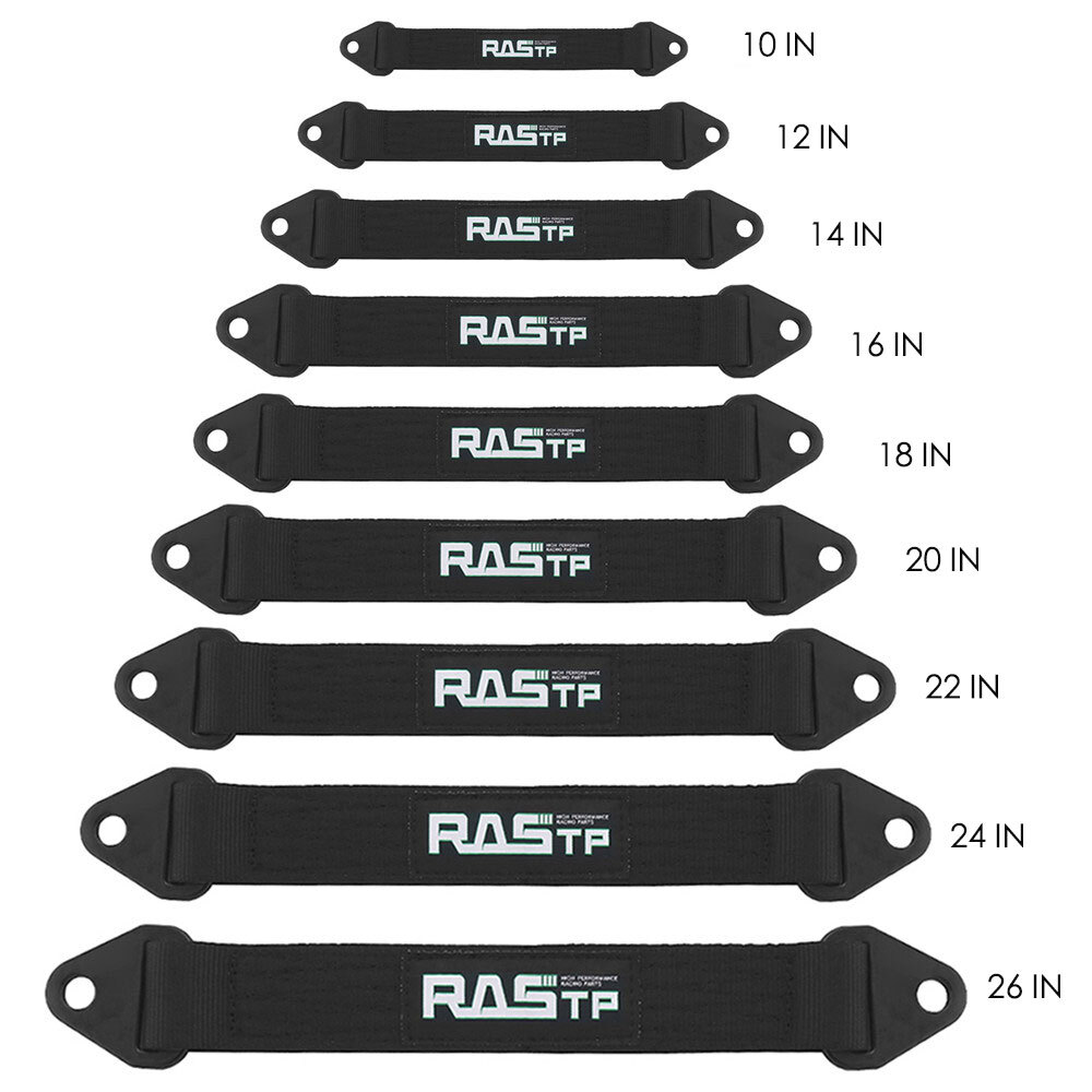Black 10000lb Limit Straps Shock Suspension 10″ 12″ 14″ 16″ 18″ 20″ 22″ 24″ 26″