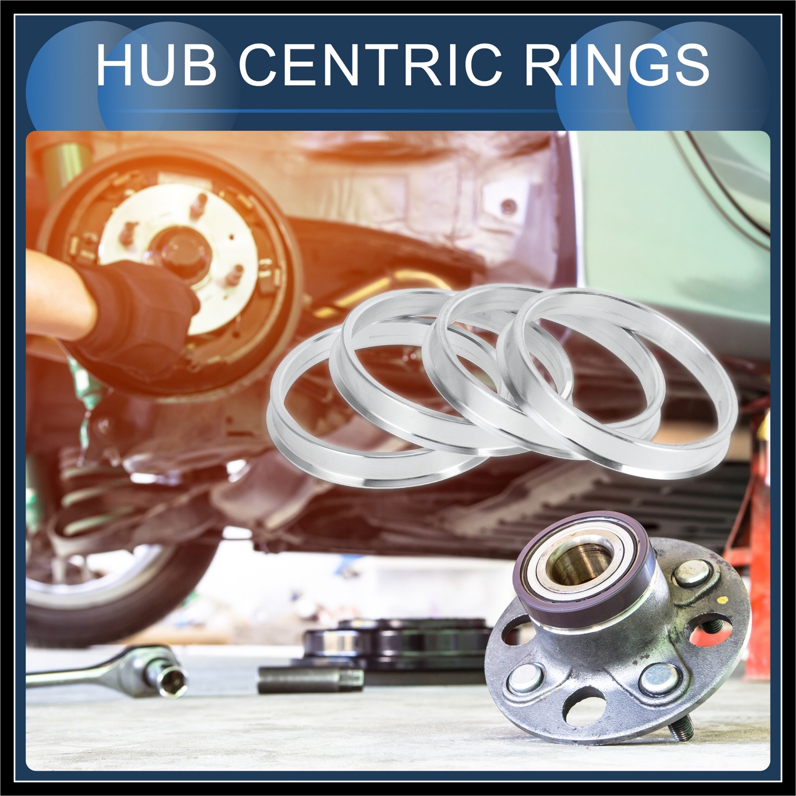 Hub Centric Rings 60.1mm ID to 66.1mm OD Aluminum Alloy 4 Pcs