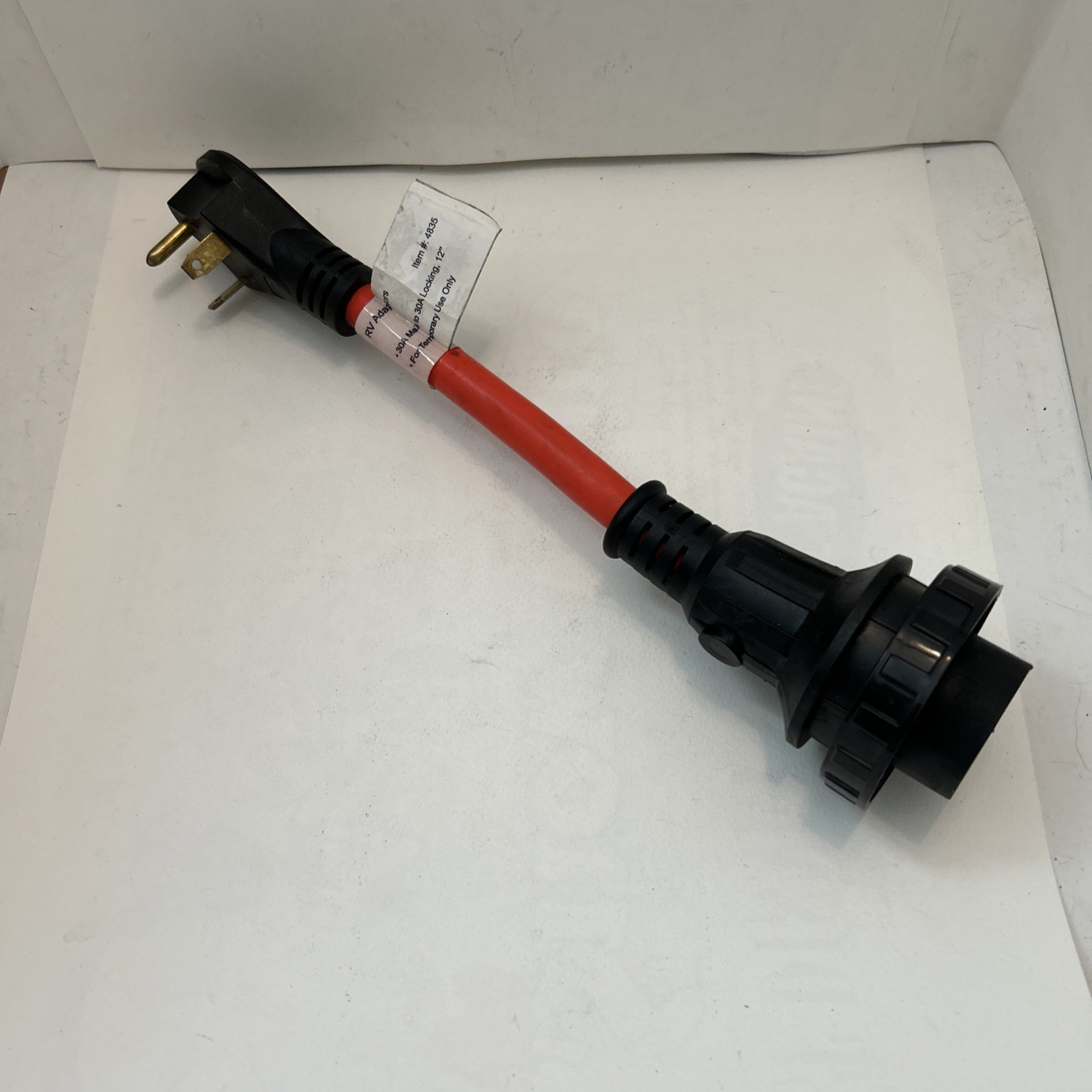 RV 30 AMP 3-Prong Generator Adapter 30amp Male Plug to 30amp Female 4835