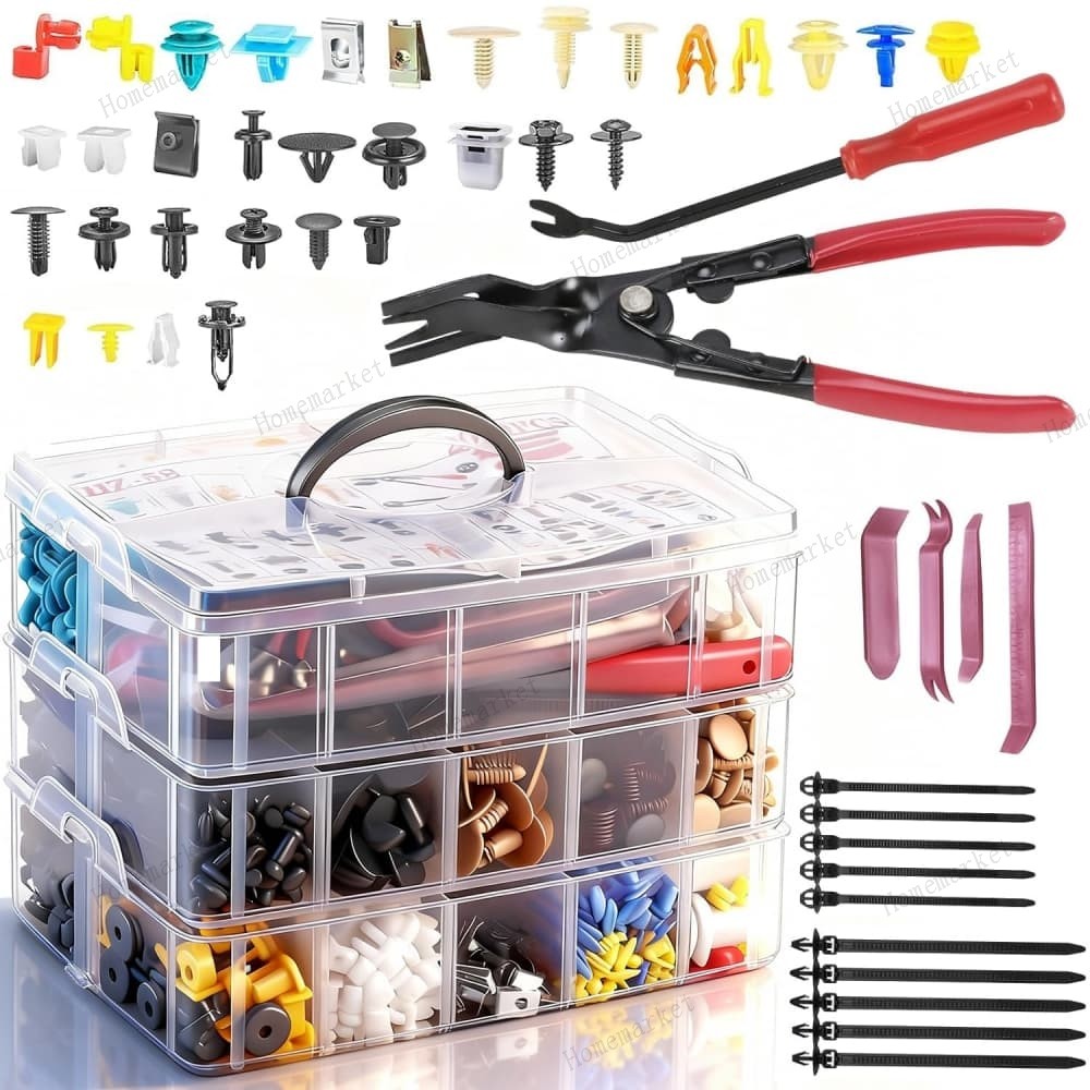 Car Retainer Clips Kit 2080PC-33 Universal Sizes Auto Nylon Bumper Fender Rivets