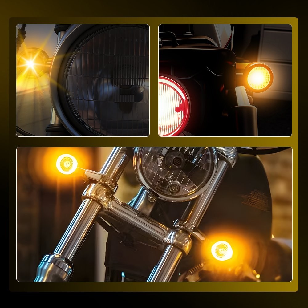 Motorcycle Halogen Turn Signal Blinker Light Indicator Amber 10mm Universal2-20X