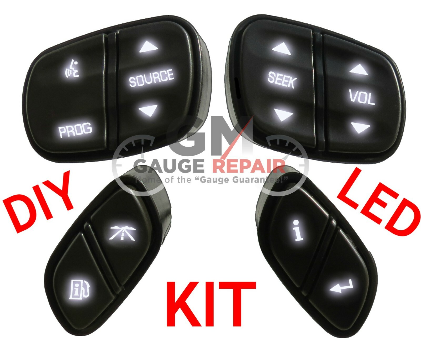 GM Chevrolet Steering Wheel Controls Switches Bulb to White LED Upgrade Kit DIY