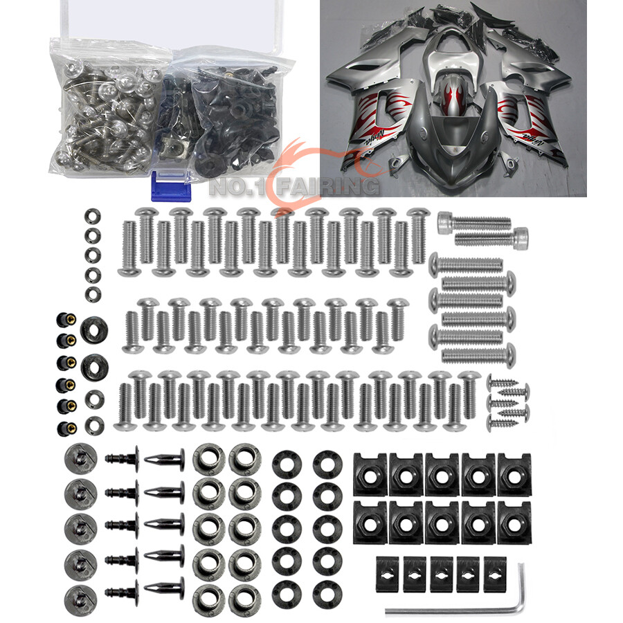 Stainless Steel Sliver Screws Fairing Bolts Kit For KAWASAKI NINJA ZX6R 2000-19
