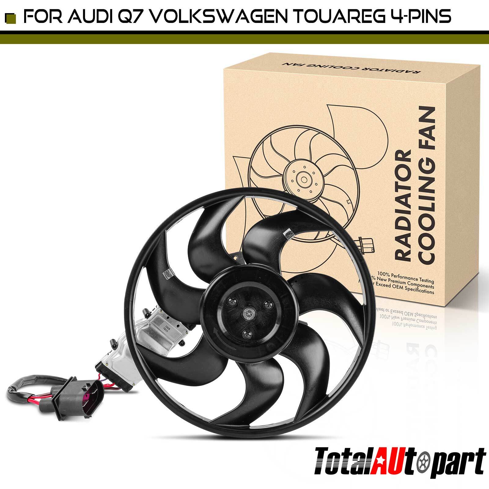 Radiator Cooling Fan Assembly w/ Control Unit for Audi Q7 Volkswagen Left Side