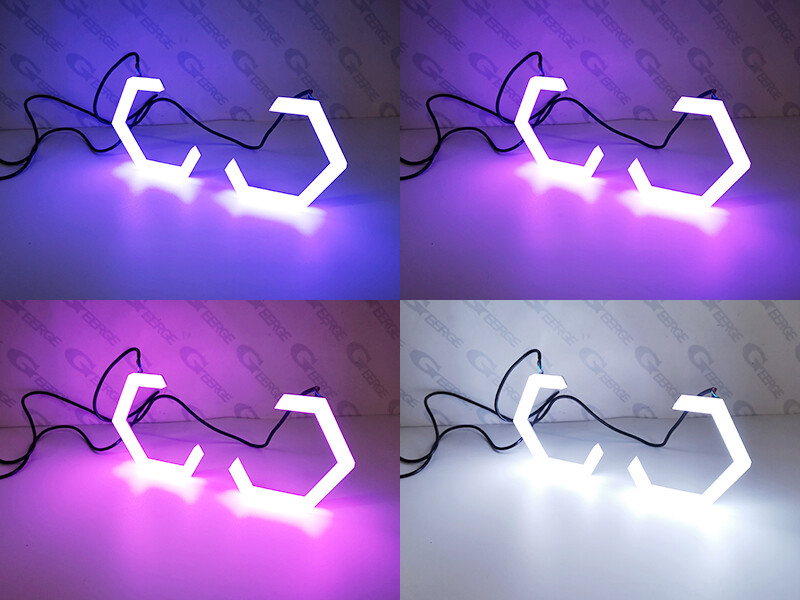 For INFINITI G25 G35 G37 Q40 Q60 LED RGB Angel Eyes Hex Halo Rings Bluetooth App