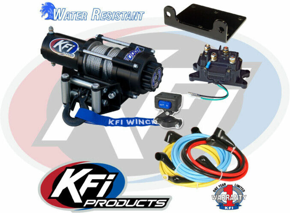 KFI Products 2000 lb. Pound ATV UTV SXS Winch Kit With Steel Wire Rope #A2000