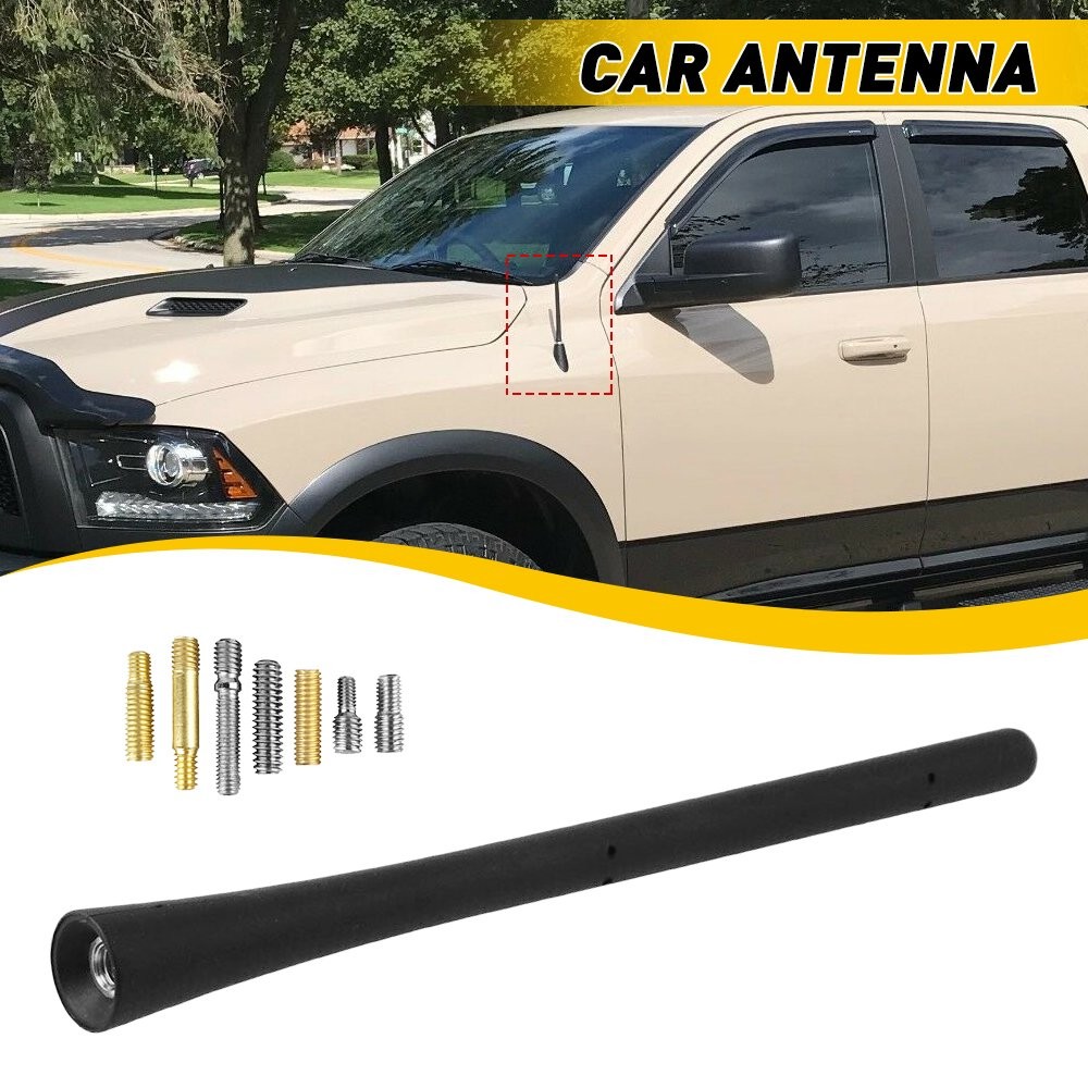 7″ Short Rubber Antenna Mast Radio AM/FM Black Rubber+copper universal durable